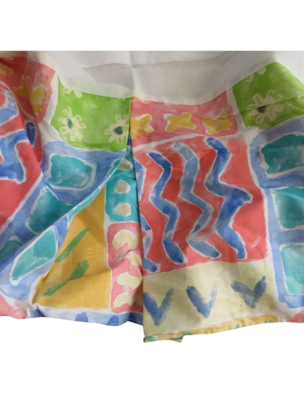 Vintage 70s Twin Bed Skirt Multicolor Abstract Pattern 14